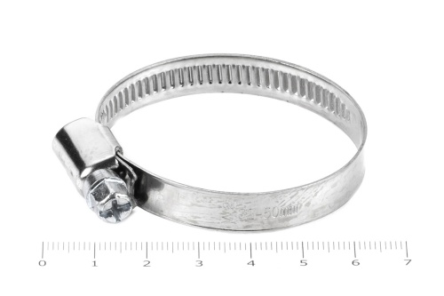 Хомут червячный 32-50/9 нерж. W2 (AISI 430)