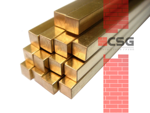 Квадрат латунный 12 п/тв ПТ, длина 3 м, марка ЛС59-1